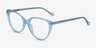 Destin Clear Blue AcetateEyeglass Frames from EyeBuyDirect, Angle View
