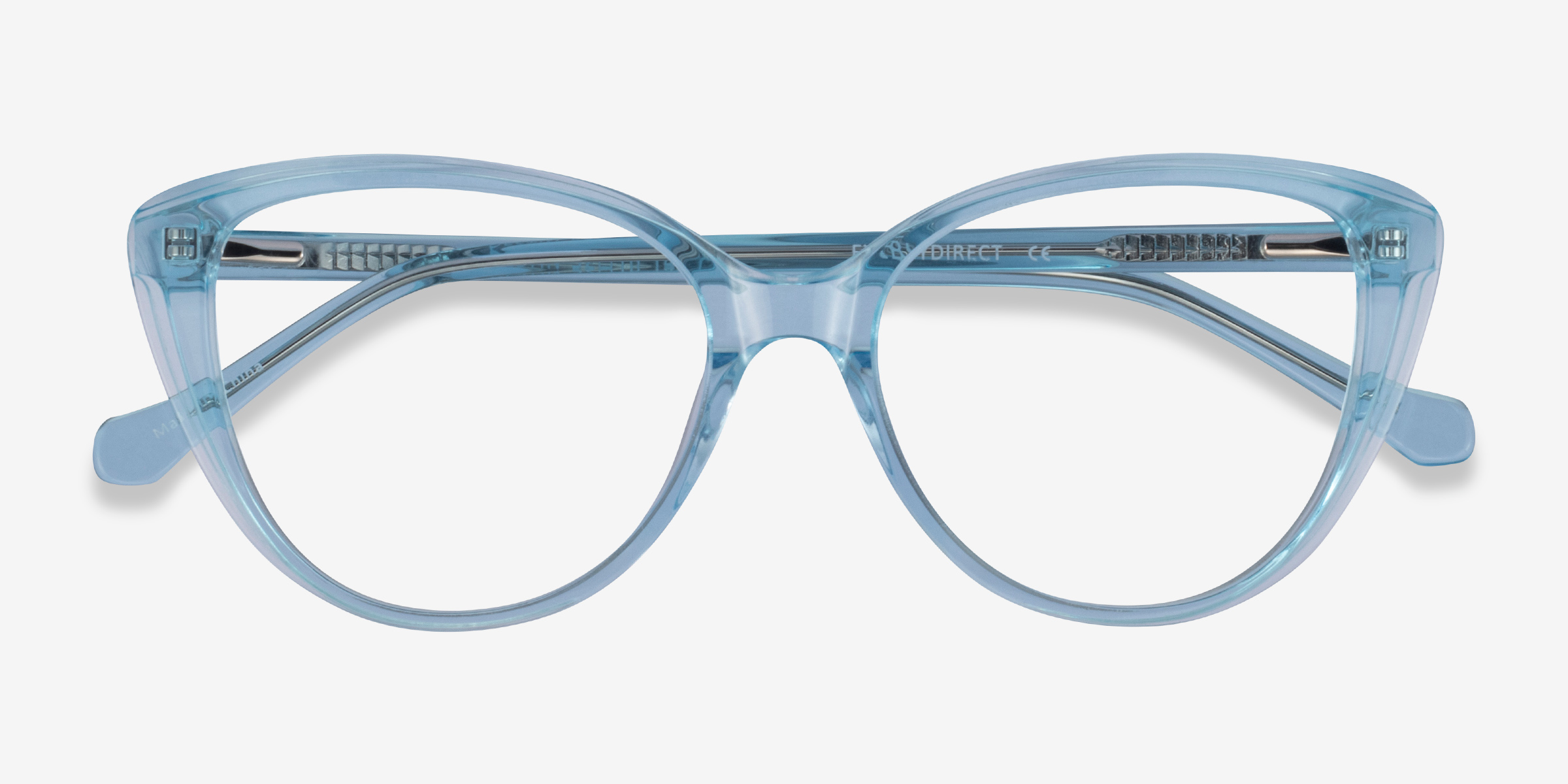 Destin Cat Eye Clear Blue Glasses for Women | Eyebuydirect