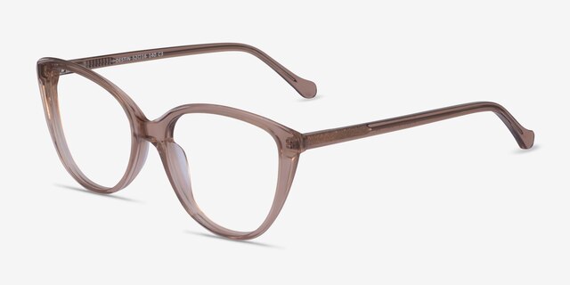 Destin Clear Brown AcetateEyeglass Frames from EyeBuyDirect, Angle View