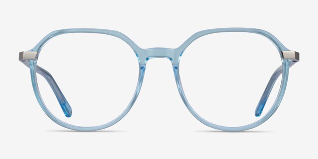 Niagara Clear Blue AcetateEyeglass Frames from EyeBuyDirect, Front View