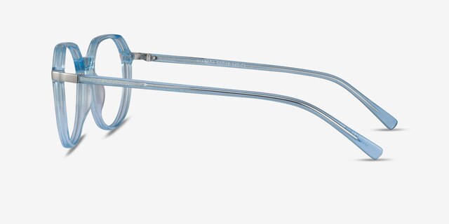 Niagara Clear Blue AcetateEyeglass Frames from EyeBuyDirect, Side View