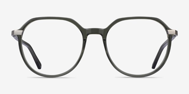 Niagara Clear Khaki Green AcetateEyeglass Frames from EyeBuyDirect, Front View