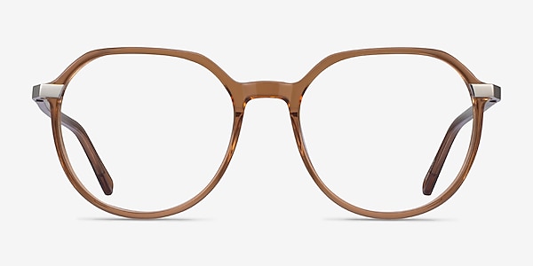 Niagara Geometric Clear Brown Full Rim Eyeglasses | EyeBuyDirect