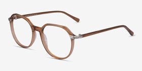 Niagara Clear Brown Acétate Montures de lunettes de vue d'EyeBuyDirect, Vue d'Angle