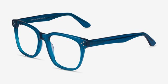 Adriatic Clear Blue AcetateEyeglass Frames from EyeBuyDirect, Angle View