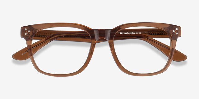 Adriatic Clear Brown AcetateEyeglass Frames from EyeBuyDirect, Closed View