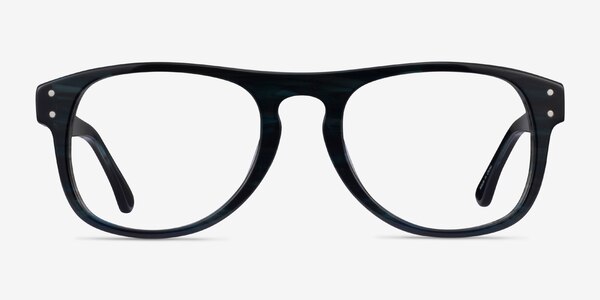 Galveston Dark Blue Striped Acétate Montures de lunettes de vue