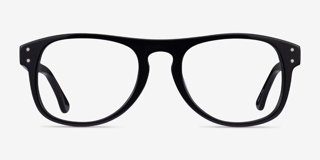 Galveston Black AcetateEyeglass Frames from EyeBuyDirect, Front View