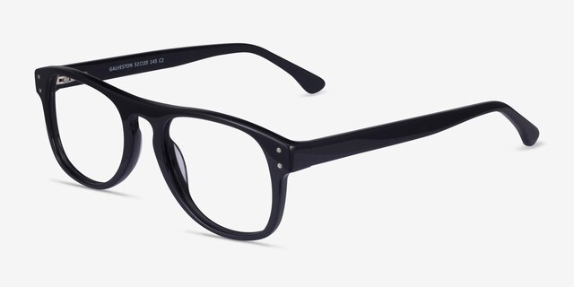 Galveston Black AcetateEyeglass Frames from EyeBuyDirect, Angle View