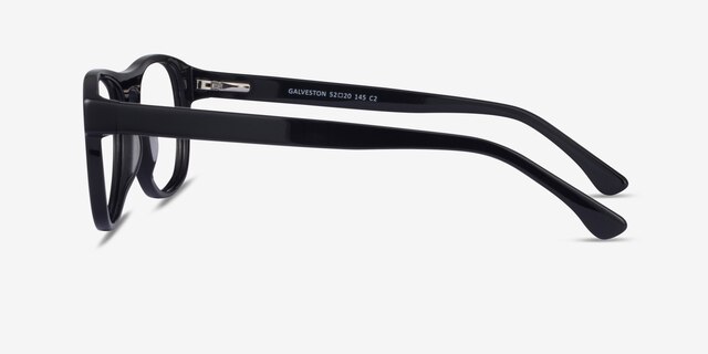 Galveston Black AcetateEyeglass Frames from EyeBuyDirect, Side View