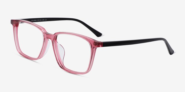 Juliana Glitter Pink   Black AcetateEyeglass Frames from EyeBuyDirect, Angle View