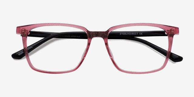 Juliana Glitter Pink   Black AcetateEyeglass Frames from EyeBuyDirect, Closed View