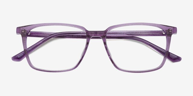 Juliana Glitter Purple AcetateEyeglass Frames from EyeBuyDirect, Closed View