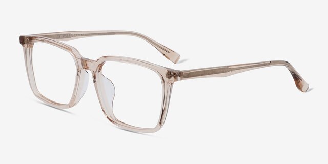 Basic Champagne AcetateEyeglass Frames from EyeBuyDirect, Angle View