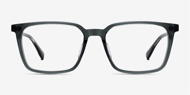 Basic Clear Gray   Black AcetateEyeglass Frames from EyeBuyDirect, Front View