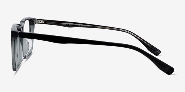 Basic Clear Gray   Black AcetateEyeglass Frames from EyeBuyDirect, Side View