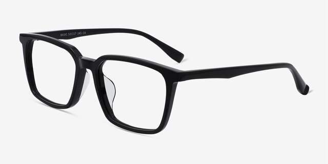 Basic Black AcetateEyeglass Frames from EyeBuyDirect, Angle View