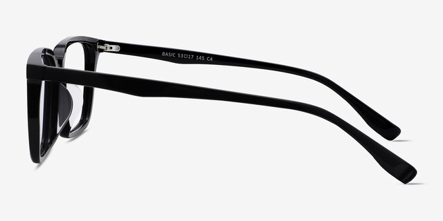 Basic Black AcetateEyeglass Frames from EyeBuyDirect, Side View