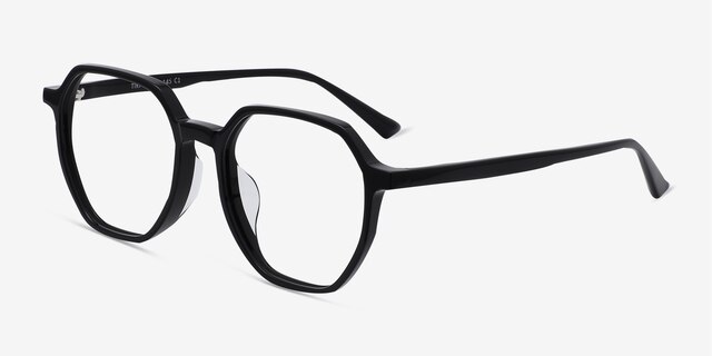Tiki Black AcetateEyeglass Frames from EyeBuyDirect, Angle View