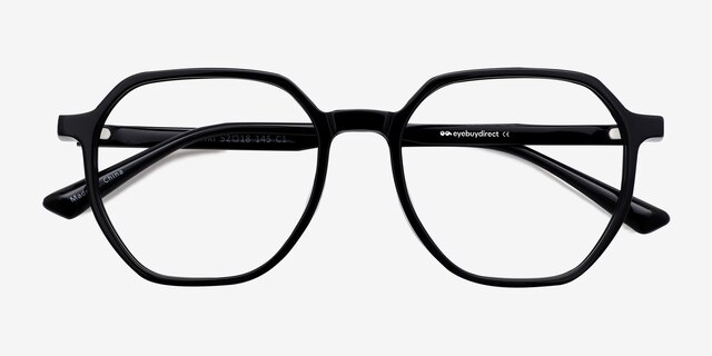 Tiki Black AcetateEyeglass Frames from EyeBuyDirect, Closed View