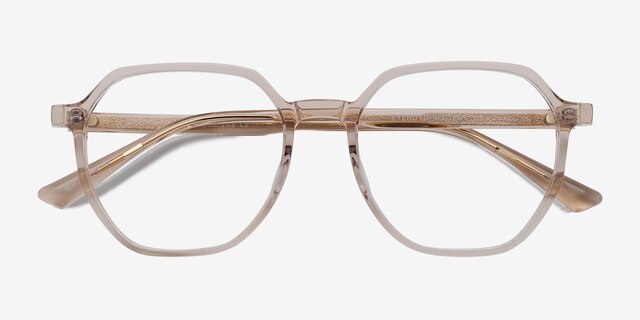 Tiki Champagne AcetateEyeglass Frames from EyeBuyDirect, Closed View