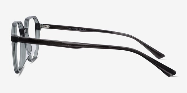 Tiki Clear Gray AcetateEyeglass Frames from EyeBuyDirect, Side View