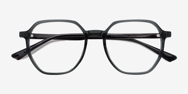 Tiki Clear Gray AcetateEyeglass Frames from EyeBuyDirect, Closed View