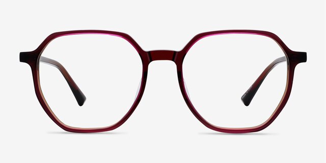 Tiki Brown   Pink AcetateEyeglass Frames from EyeBuyDirect, Front View