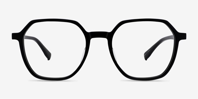 Oscar Black AcetateEyeglass Frames from EyeBuyDirect, Front View