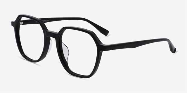 Oscar Black AcetateEyeglass Frames from EyeBuyDirect, Angle View