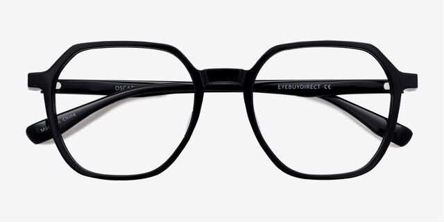 Oscar Black AcetateEyeglass Frames from EyeBuyDirect, Closed View