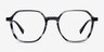 Oscar Gray Striped   Black AcetateEyeglass Frames from EyeBuyDirect, Front View