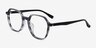 Oscar Gray Striped   Black AcetateEyeglass Frames from EyeBuyDirect, Angle View