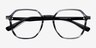 Oscar Gray Striped   Black AcetateEyeglass Frames from EyeBuyDirect, Closed View
