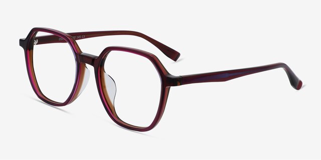 Oscar Brown   Pink AcétateMontures de lunettes de vue d'EyeBuyDirect, Vue d'Angle