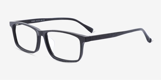 Jonas Matte Gray AcétateMontures de lunettes de vue d'EyeBuyDirect, Vue d'Angle