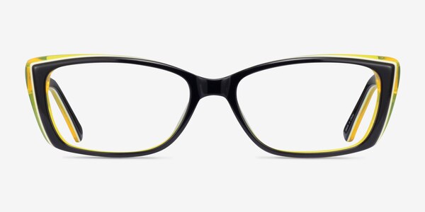 Angel Black Clear Yellow Acetate Eyeglass Frames