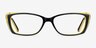 Angel Black Clear Yellow AcétateMontures de lunettes de vue d'EyeBuyDirect, Vue de Face