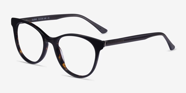 Cloris Black Tortoise AcetateEyeglass Frames from EyeBuyDirect, Angle View