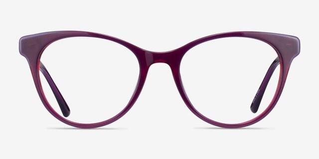 Cloris Purple Red AcetateEyeglass Frames from EyeBuyDirect, Front View