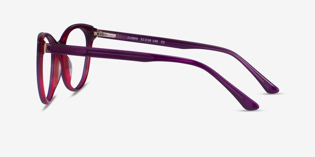 Cloris Purple Red AcetateEyeglass Frames from EyeBuyDirect, Side View