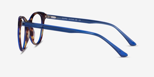 Cloris Blue Tortoise AcetateEyeglass Frames from EyeBuyDirect, Side View