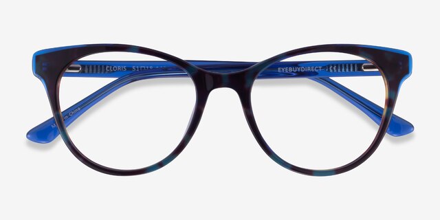 Cloris Blue Tortoise AcetateEyeglass Frames from EyeBuyDirect, Closed View