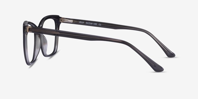 Jelly Clear Gray AcetateEyeglass Frames from EyeBuyDirect, Side View