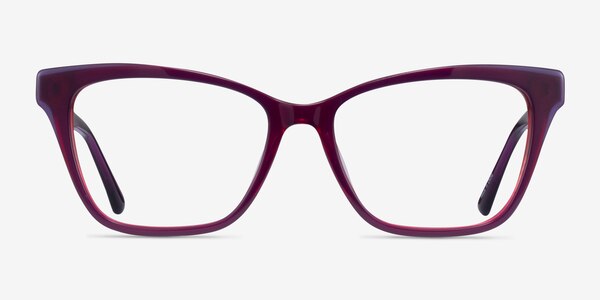 Jelly Clear Purple Red Acétate Montures de lunettes de vue