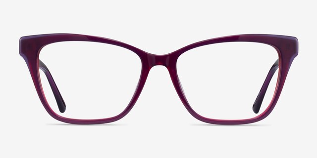 Jelly Clear Purple Red AcetateEyeglass Frames from EyeBuyDirect, Front View