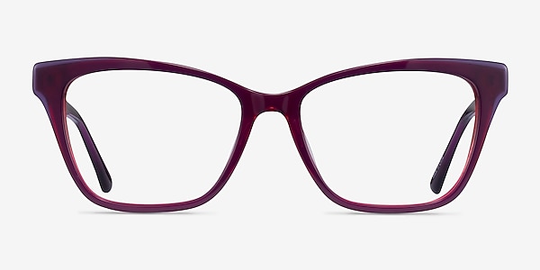 Jelly Clear Purple Red Acétate Montures de lunettes de vue
