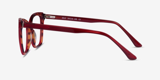 Jelly Red Tortoise AcetateEyeglass Frames from EyeBuyDirect, Side View