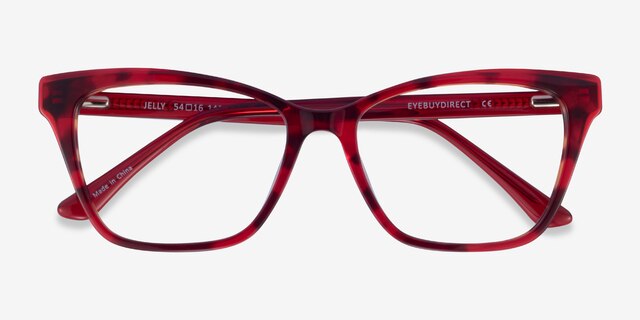 Jelly Red Tortoise AcetateEyeglass Frames from EyeBuyDirect, Closed View