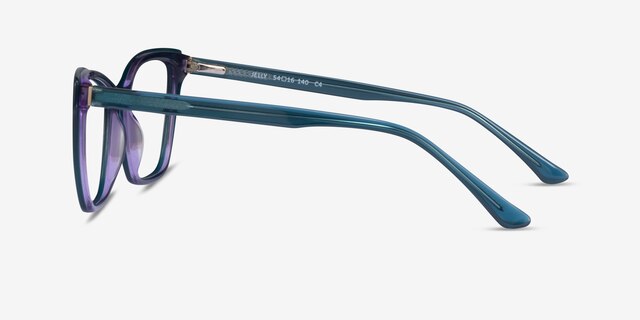 Jelly Teal Purple AcetateEyeglass Frames from EyeBuyDirect, Side View